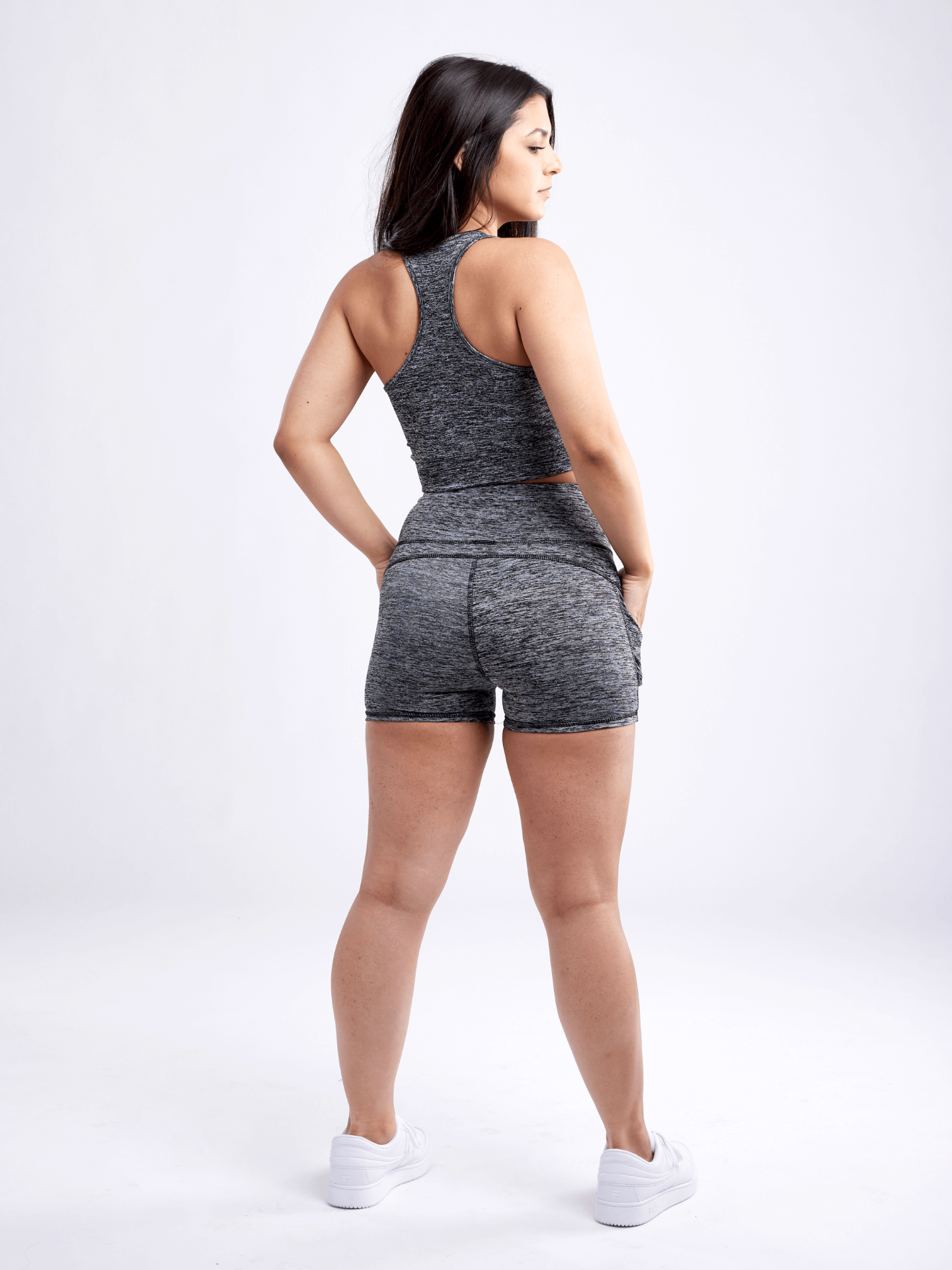 High-Waisted Athletic Shorts with Side Pockets